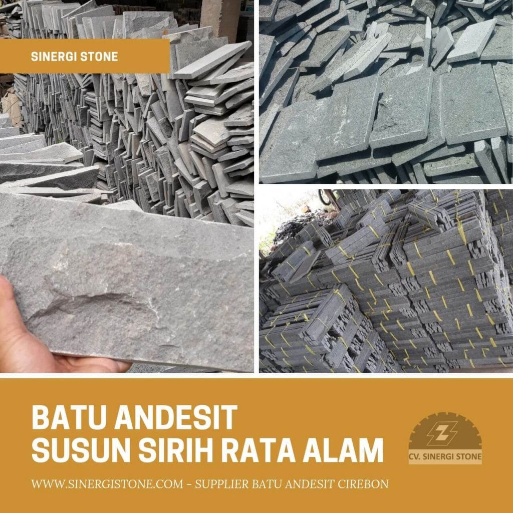 Harga Batu Andesit Susun Sirih Rata Alam Polos & Motif 2019