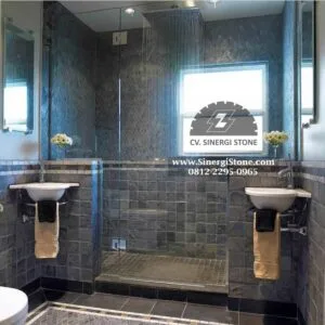 Lantai & Dinding Kamar Mandi Batu Alam Terbaik 1 batu andesit untuk lantai dan dinding kamar mandi