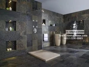Lantai & Dinding Kamar Mandi Batu Alam Terbaik Material Lantai Kamar Mandi: Keramik, Batu Andesit, Batu Kali
