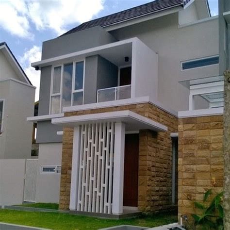 model teras minimalis batu alam beserta model tiang