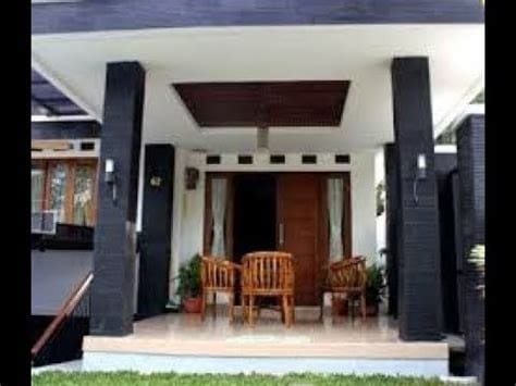 desain tiang teras minimalis batu alam youtube