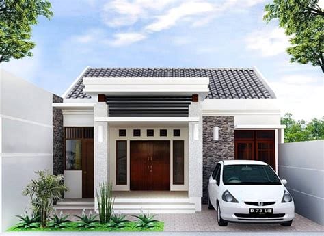 desain rumah minimalis type model teras batu