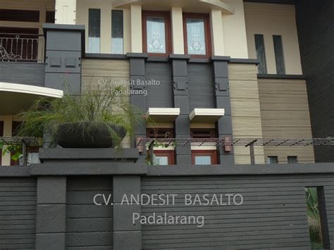 arsitektur desain instalasi kombinasi batu alam andesit