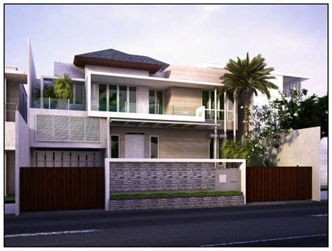 material batu alam tampak depan rumah minimalis