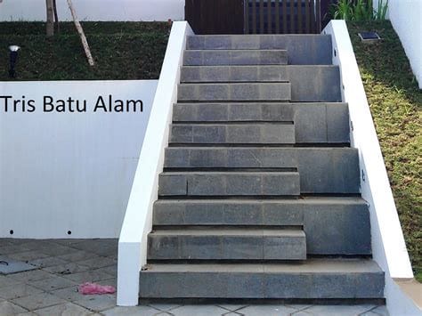 batu alam andesit bakar tangga teras depan rumah