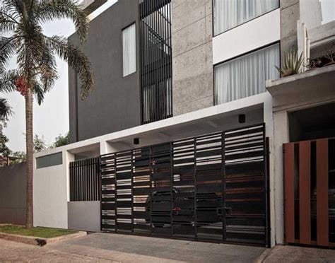 konsep desain pagar rumah minimalis tembok batu alam cantik