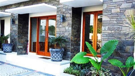 percantik dinding eksterior rumah batu alam