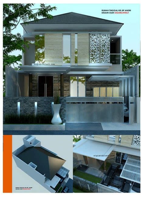 desain rumah modern minimalis lantai bp andri denah