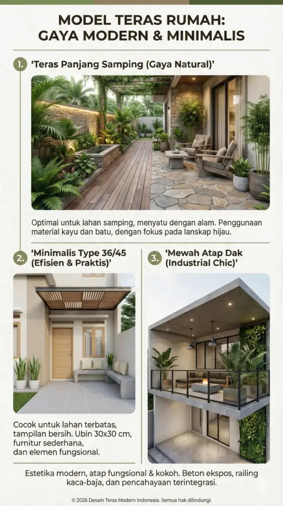 Inspirasi 3 model teras rumah minimalis batu alam untuk berbagai lahan