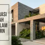 Rumah batu alam modern minimalis dengan fasad andesit dan palimanan dari Sinergi Stone