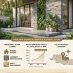 Desain dinding rumah pakai batu alam yang minimalis modern dari Sinergi Stone Cirebon, tren biophilic 2026