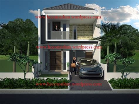 penggunaan batu alam ornamen tampak depan rumah