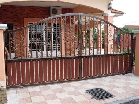 desain pagar batu alam minimalis terbaru renovasi