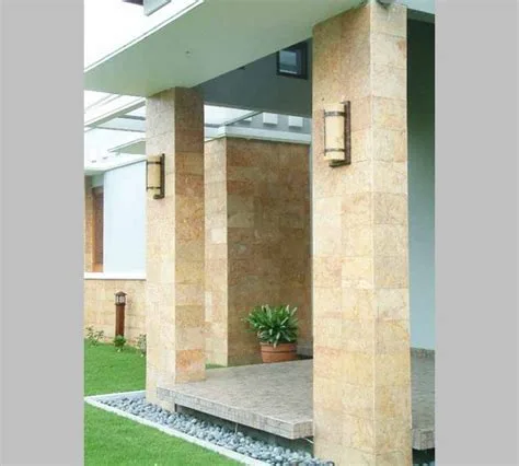 desain teras rumah batu alam limasan jawa