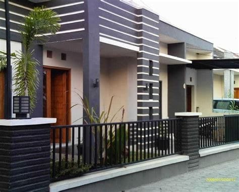 desain teras depan rumah batu alam modern cantik