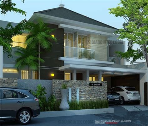 model rumah mewah lantai kamar tidur lahan