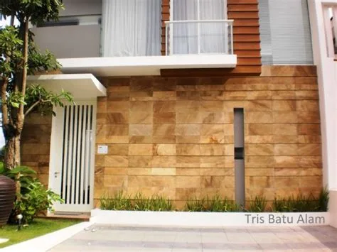 batu alam tembok depan sepil alam stone