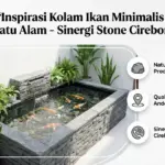 Infografis inspirasi kolam ikan minimalis batu alam Sinergi Stone untuk lahan sempit indoor