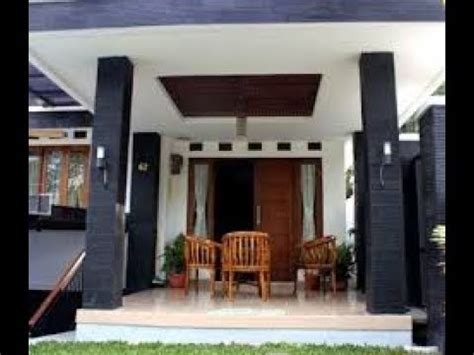 desain tiang teras minimalis batu alam youtube