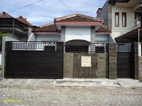 unik desain pagar rumah minimalis batu alam terbaru