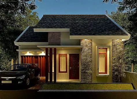 desain rumah minimalis tampak depan batu alam