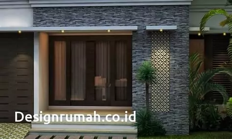 desain rumah bagian depan batu alam