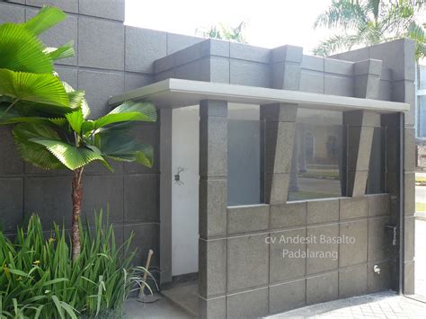 model pagar depan minimalis batu alam terbaik ndik home