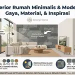 Infografis interior rumah minimalis modern dengan batu alam Sinergi Stone untuk inspirasi tren 2026