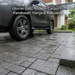 Carport batu alam andesit dengan variasi ukuran dan ketebalan
