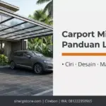 Infografis panduan lengkap carport minimalis mencakup ciri, desain, material, dan estimasi biaya dari Sinergi Stone