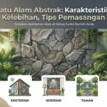 Infografis batu alam abstrak untuk dinding rumah modern dengan karakteristik unik