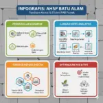 Infografis panduan penyusunan AHSP batu alam andesit untuk efisiensi RAB proyek konstruksi.